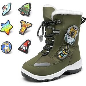 DREAM PAIRS Boys Toddler Snow Boots Toddler SZ 8 Olive Green